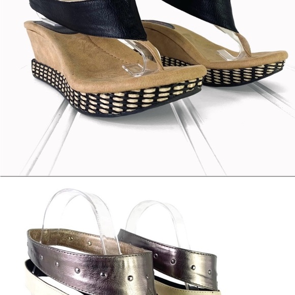 MODZORI WEDGE REVERSIBLE TWISTER SANDAL MULTICOLOUR SHOE NEUTRAL SLIP ON THONG 8 - Picture 10 of 10